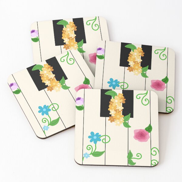 Item preview, Piano Keys With Flowers designed and sold by BundaBear.