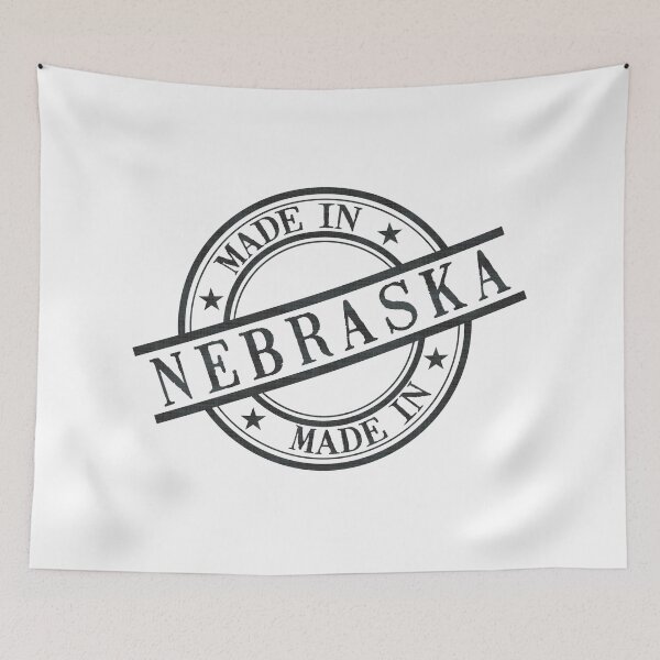 Item preview, Made In Nebraska Stamp Style Logo Symbol Black designed and sold by surgedesigns.