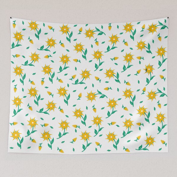 Item preview, Yellow turquoise flower pattern designed and sold by Kritzel-Claudi.