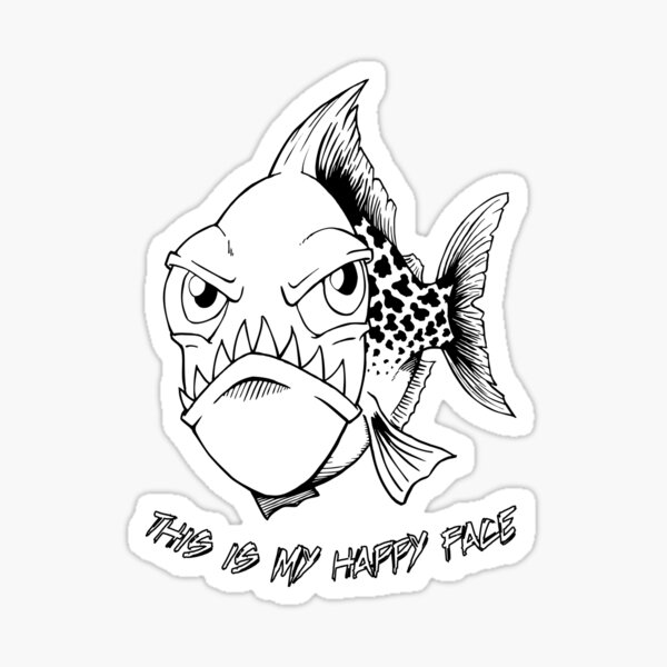 Happy Piranha Sticker