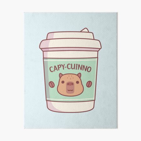 Cute Capybara Capyuccino Coffee Takeaway Cup' Sticker
