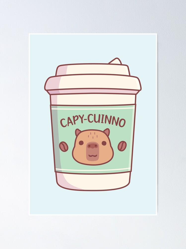 Cute Capybara Capyuccino Coffee Takeaway Cup' Sticker