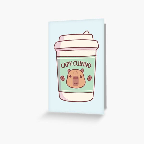 Cute Capybara Capyuccino Coffee Takeaway Cup' Sticker