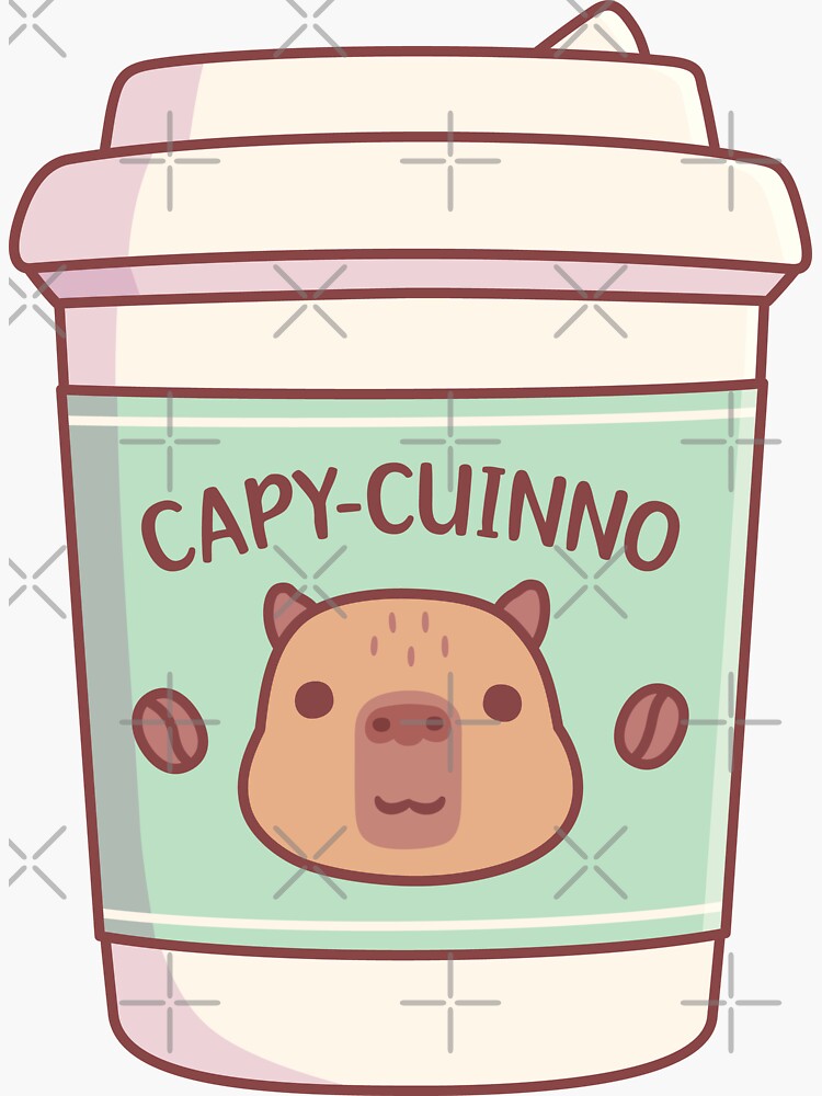 Cute Capybara Capyuccino Coffee Takeaway Cup' Sticker