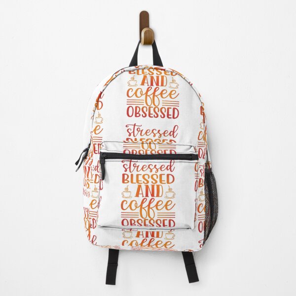 Item preview, Stressed Blessed And Coffee Obsessed Coffee Love Valentine Summer Gift Art Design Happy Life Apparel Essential Motivation Inspiration Joy Mood designed and sold by DesignByHeartUK.