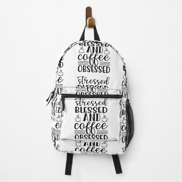 Item preview, Stressed Blessed And Coffee Obsessed Coffee Love Valentine Summer Gift Art Design Happy Life Apparel Essential Motivation Inspiration Joy Mood designed and sold by DesignByHeartUK.