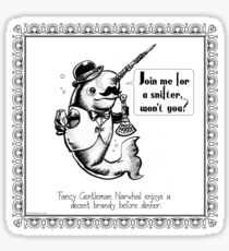 Fancy Gentleman Narwhal Sticker