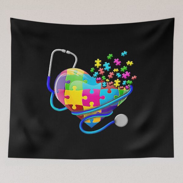 Item preview, Funny Nurse Autism Puzzle Stethoscope Heart designed and sold by HaaChris-Artis.