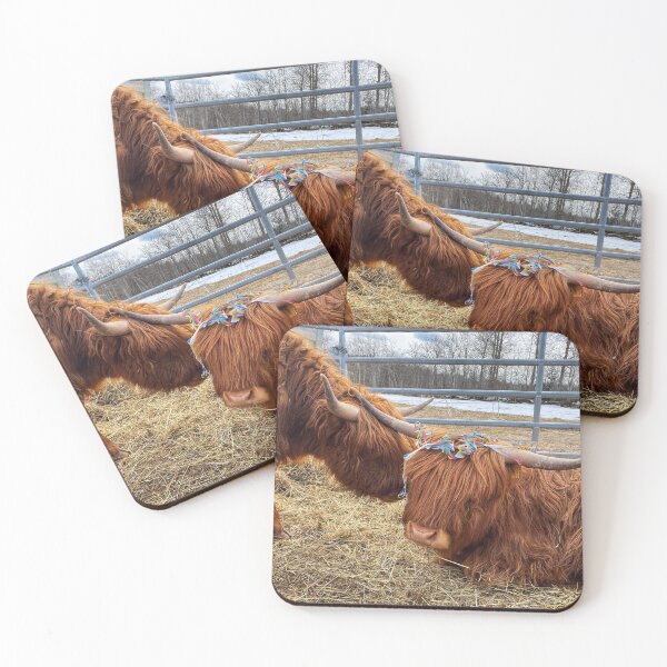 Artikelvorschau, Scottish Highland Cattle Cow and serpentine streamer 3317 entworfen und verkauft von SaarelaHighland.