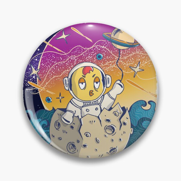 Item preview, Hand-drawn Boring Cartoon Chick in Space designed and sold by agiadesigns.