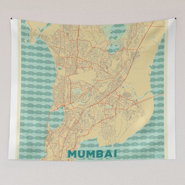Item preview, Mumbai Map Retro designed and sold by HubertRoguski.