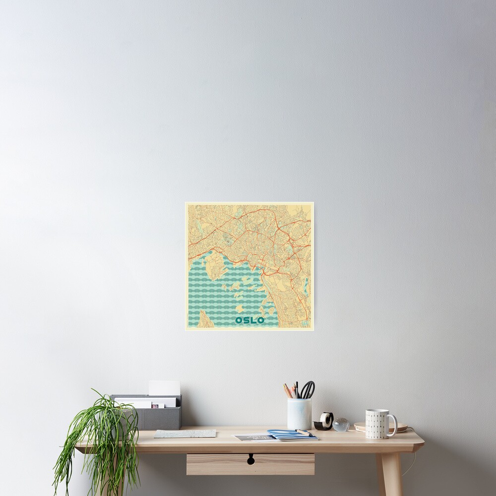 Oslo Map Retro Poster