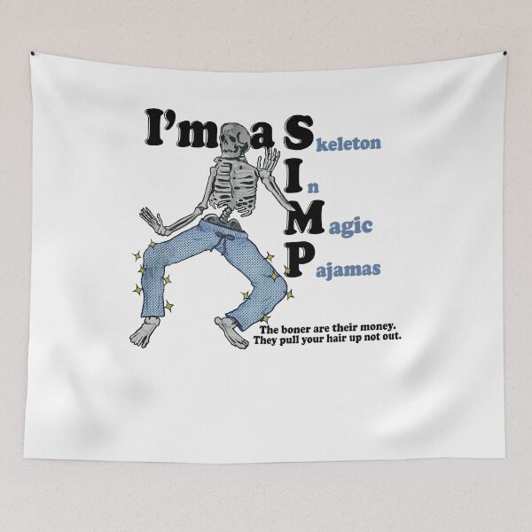 Item preview, i_m a simp skeleton in magic pajamas shirt designed and sold by HowardBoehm.