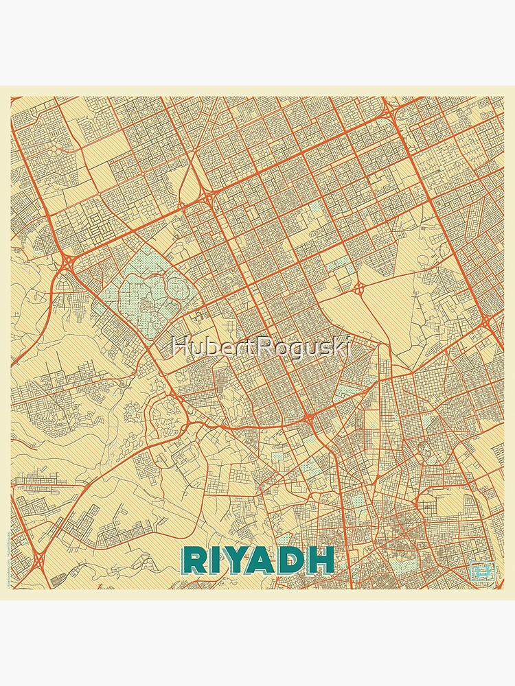 Riyadh Map Retro by HubertRoguski
