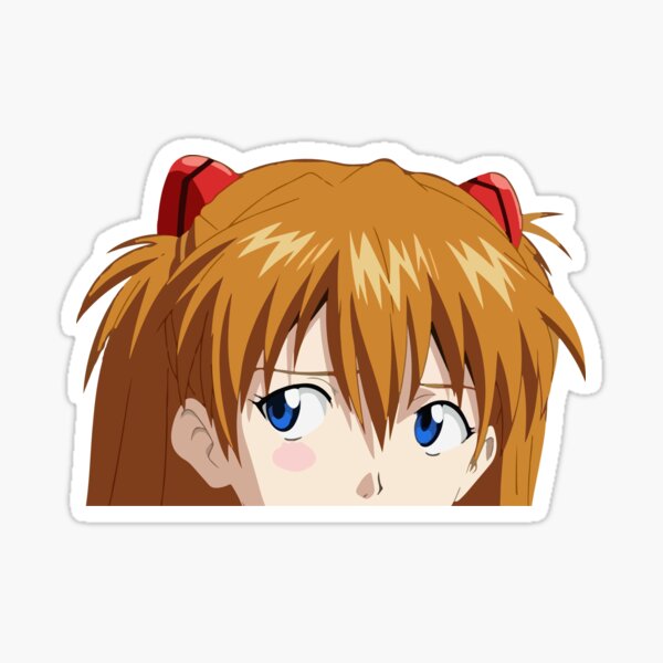 Item preview, Shy Asuka Langley Peeker designed and sold by OtakuBoiz.