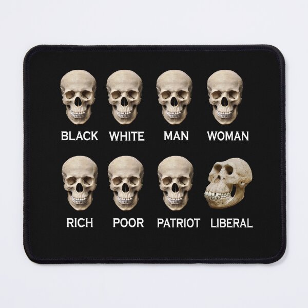 Item preview, Skull Black White Man Woman Rich Poor Liberal Patriot designed and sold by CarlErskine.