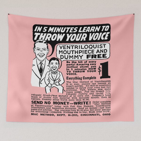 Item preview, BE A VENTRILOQUIST - ADVERT designed and sold by ThrowbackAds.