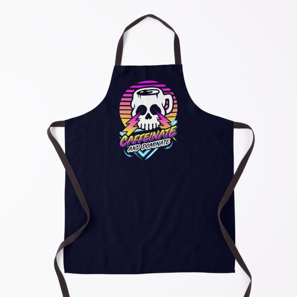 Item preview, Caffeinate And Dominate (Skull Mug) Retro Neon Synthwave 80s 90s designed and sold by Brogress Project.