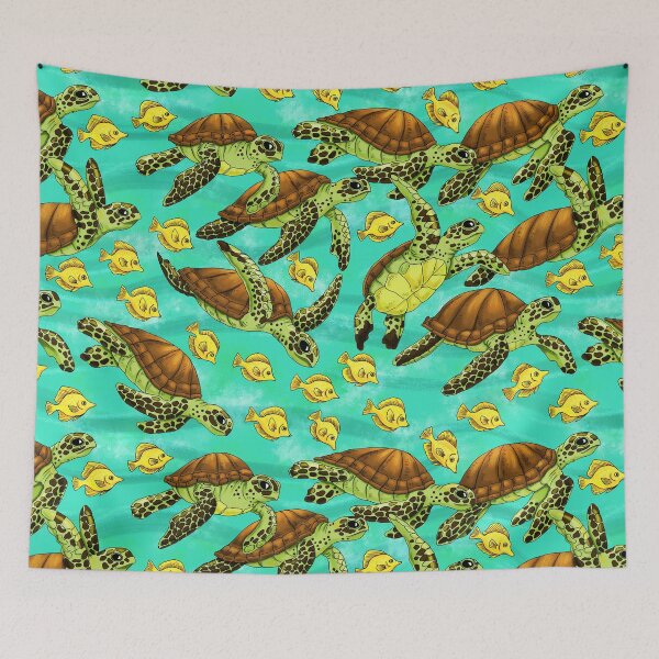 Item preview, Tortugas marinas y espigas amarillas designed and sold by Marta Tesoro.