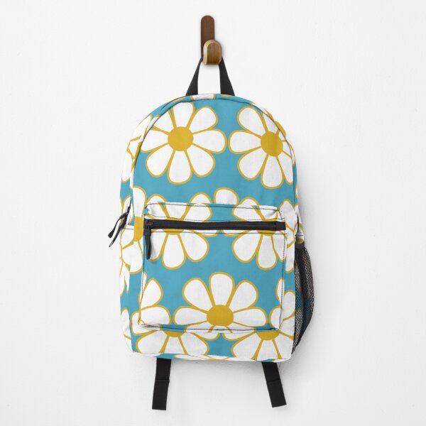 Item preview, Cheerful Retro Daisy Pattern in Mustard and Bright Light Blue designed and sold by kierkegaard.