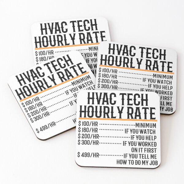 Item preview, HVAC Tech Hourly Rate BW designed and sold by TeesYouWant.