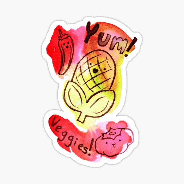 Yum! Veggies! watercolor Sticker