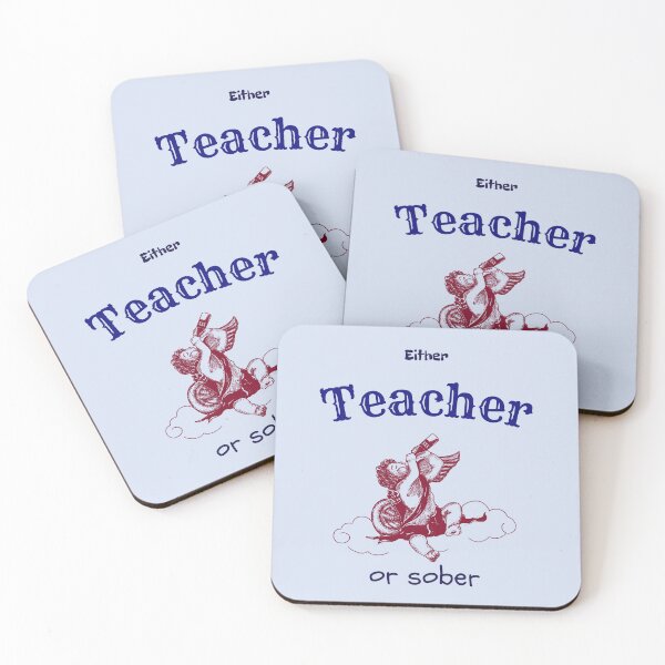 Item preview, Either Teacher or Sober. Funny Drinking Angel designed and sold by Rebel-Design.