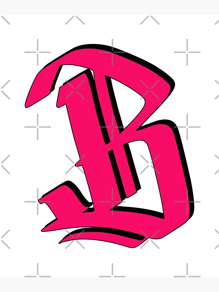 Lámina Fotográfica «Cool Pink Letter B Graffiti Typography Font Style ...