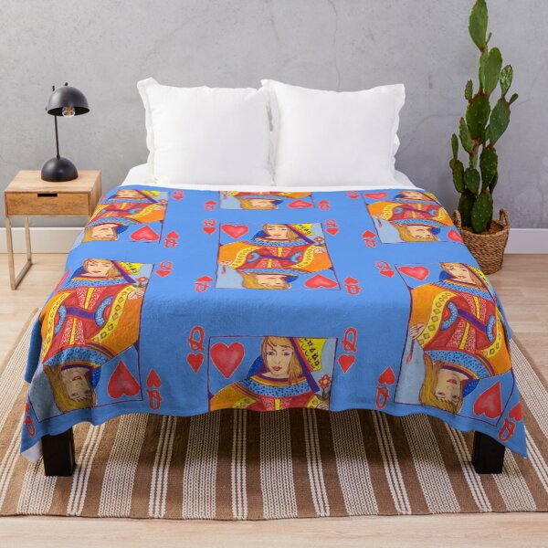 Item preview, Queen of Hearts blue background designed and sold by MonicaArtist.