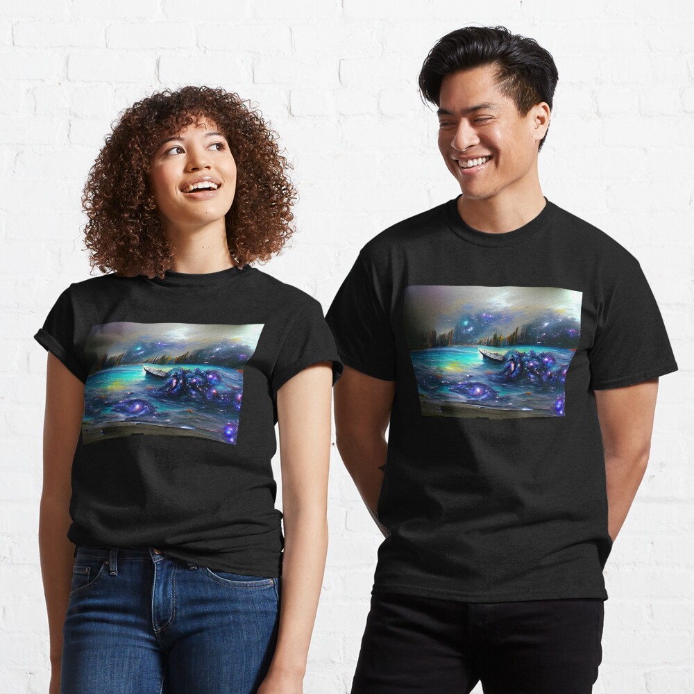 AI Generated Art, Galaxy in the Ocean Oil Paint" T-shirt for Sale by GeminiSq | Redbubble | ai generated art t-shirts - galaxy in the ocean oil paint t-shirts - artificial intelligence
