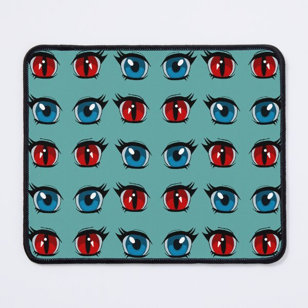 Item preview,  Red and Blue Anime Manga comic  cartoon Eyes light blue designed and sold by DemonicGloom.