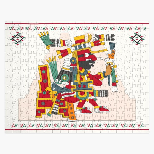 Artikel-Vorschau von Xiuhtecuhtli - Codex Borgia Aztekenpuzzle, designt und verkauft von Aztectees.