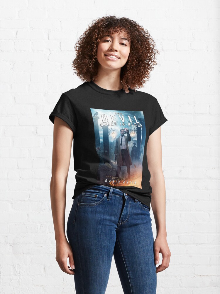 Alternate view of The Devil Walks In Blood Classic T-Shirt
