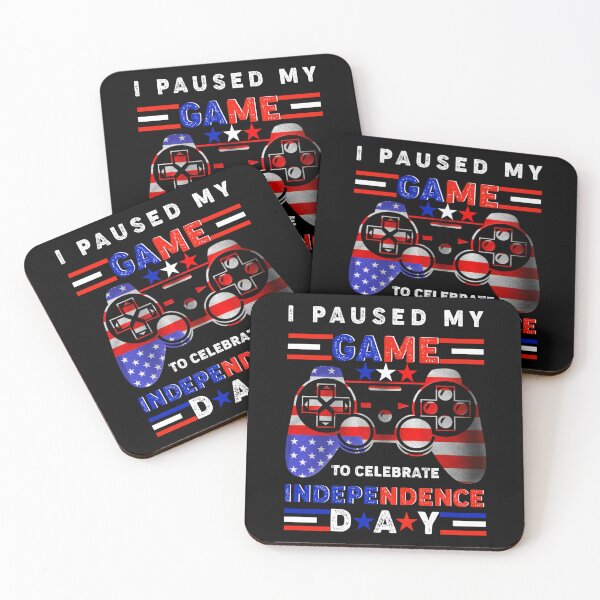 Item preview, 4th of July, I Paused My Game To Celebrate Independence day, gamer with USA flag designed and sold by Hussain Shirts.