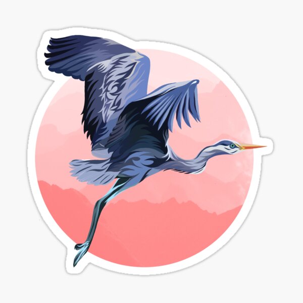 Soaring Crane - Blush Pink Sticker
