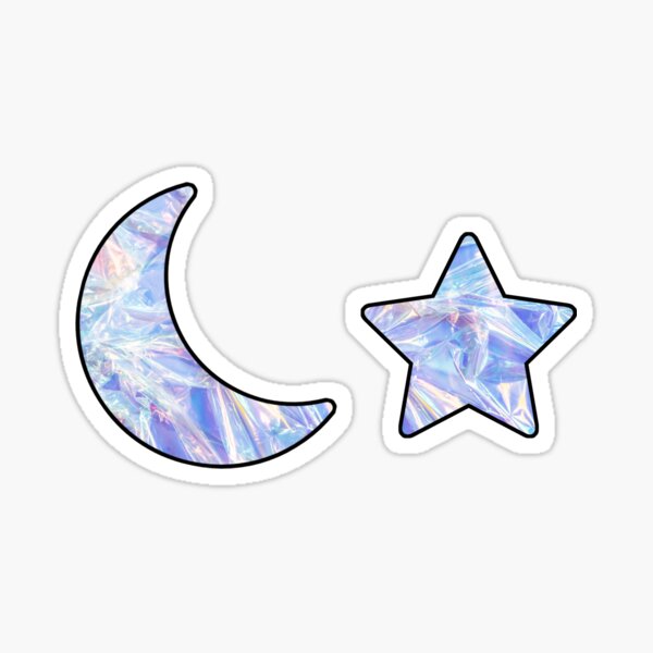 Moon Holographic Sticker, Hologram Sticker, Moonlight With