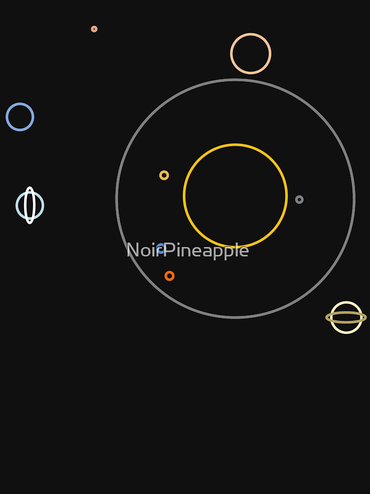Thumbnail 7 of 7, Classic T-Shirt, Minimal Line Solar System designed and sold by NoirPineapple.