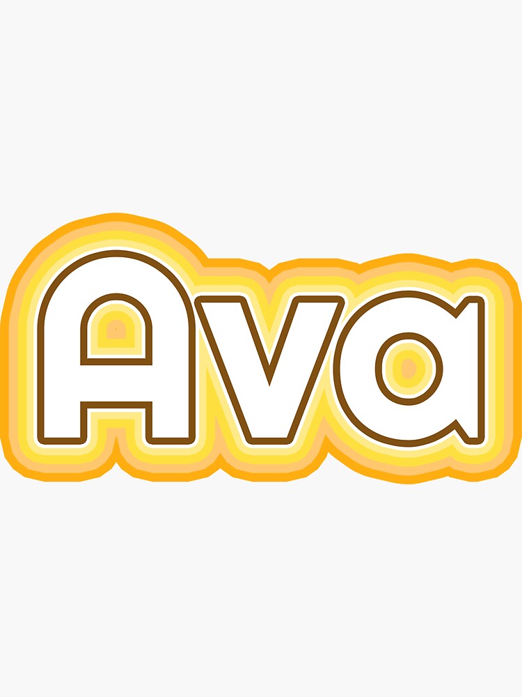 "Ava Golden Glow Name" Sticker for Sale by inknames Redbubble