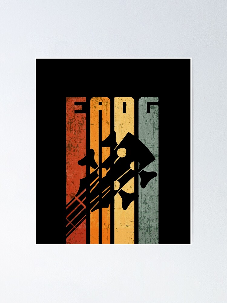 "Bass Guitar EADG Tuning Retro Vintage Bassist" Poster for Sale by