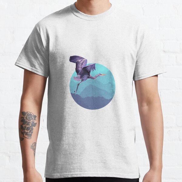 Soaring Crane - Turquoise Classic T-Shirt