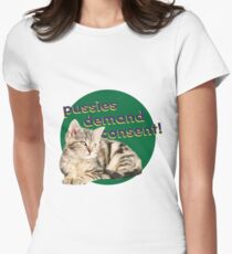 Pussies Demand Consent Women's Fitted T-Shirt