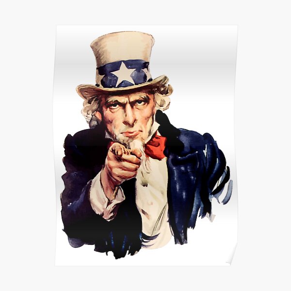 Uncle Sam Pointing Finger Vector Poster For Sale By Taiche Redbubble