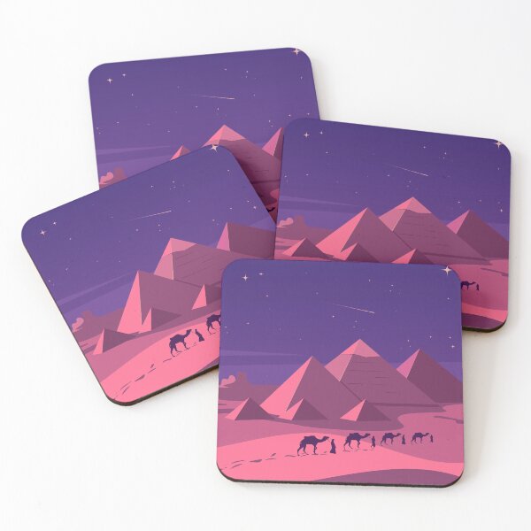 Item preview, Pyramid landscape with caravan at night designed and sold by OSTONSHOP.