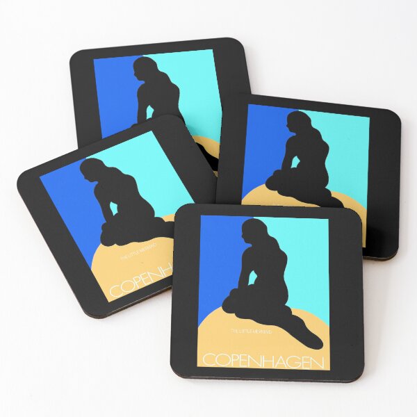 Item preview,  LITTLE MERMAID : Vintage Copenhagen Denmark Harbor Statue Silhouette Print designed and sold by posterbobs.