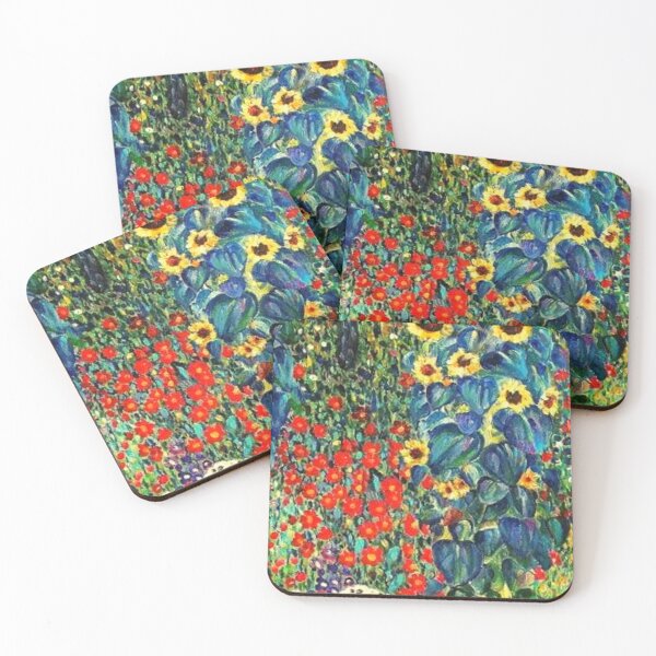 Item preview, artwork Country garden with sunflowers by gustav klimmt art paint designed and sold by Golido.