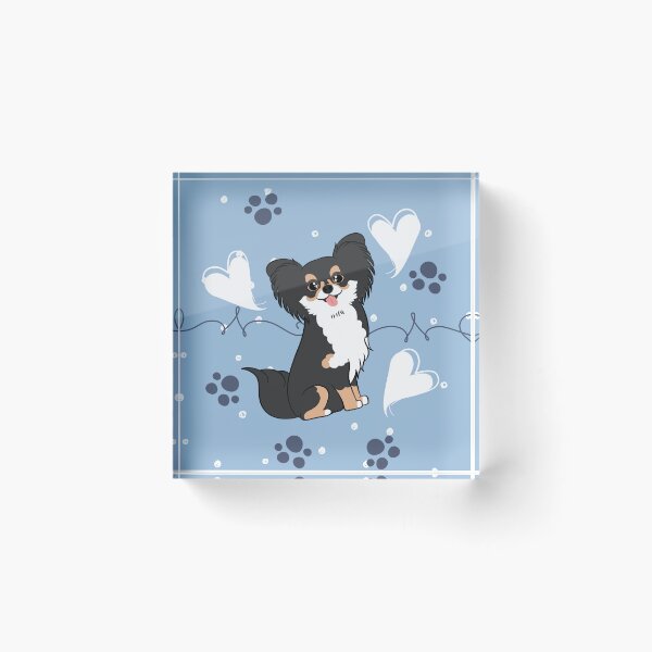 Item preview, LOVE Long Haired Black Tricolor Chihuahua 2 designed and sold by Lulupainting.
