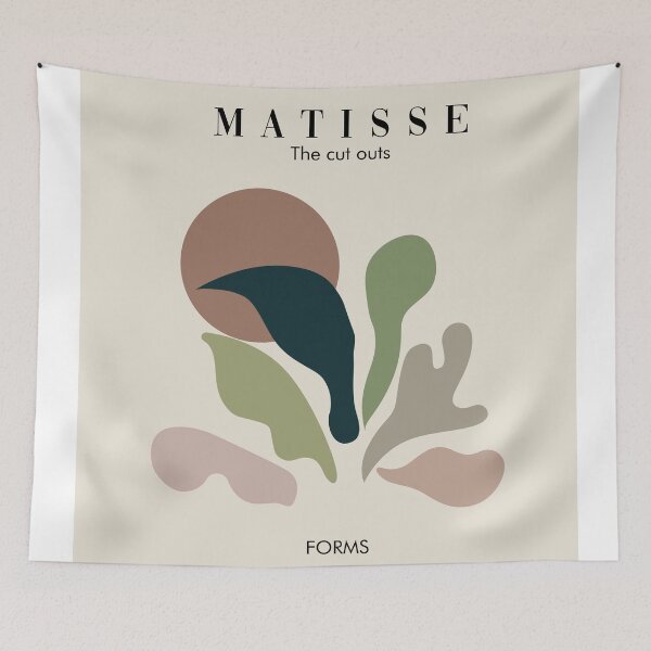 Item preview, Henri Matisse forms cut outs, Organic color palette, Scandivian art, exhibition art designed and sold by shreya ranjan.