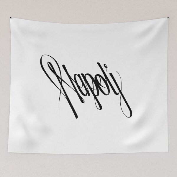 Item preview, Napoli - Naples, Italy Black on White hand script writing design designed and sold by CartoCreative.