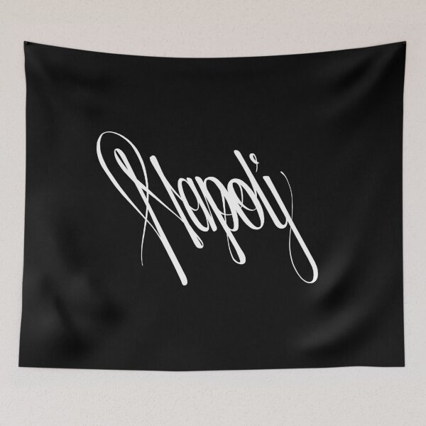 Item preview, Napoli - Naples, Italy White on Black hand script writing design designed and sold by CartoCreative.