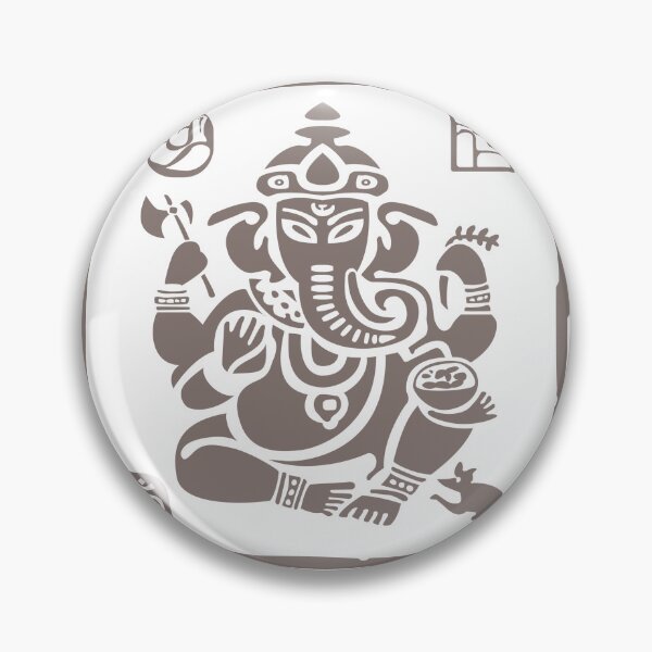 Item preview, Ganesha in Square block print motif - Grey designed and sold by ZOXOFO.